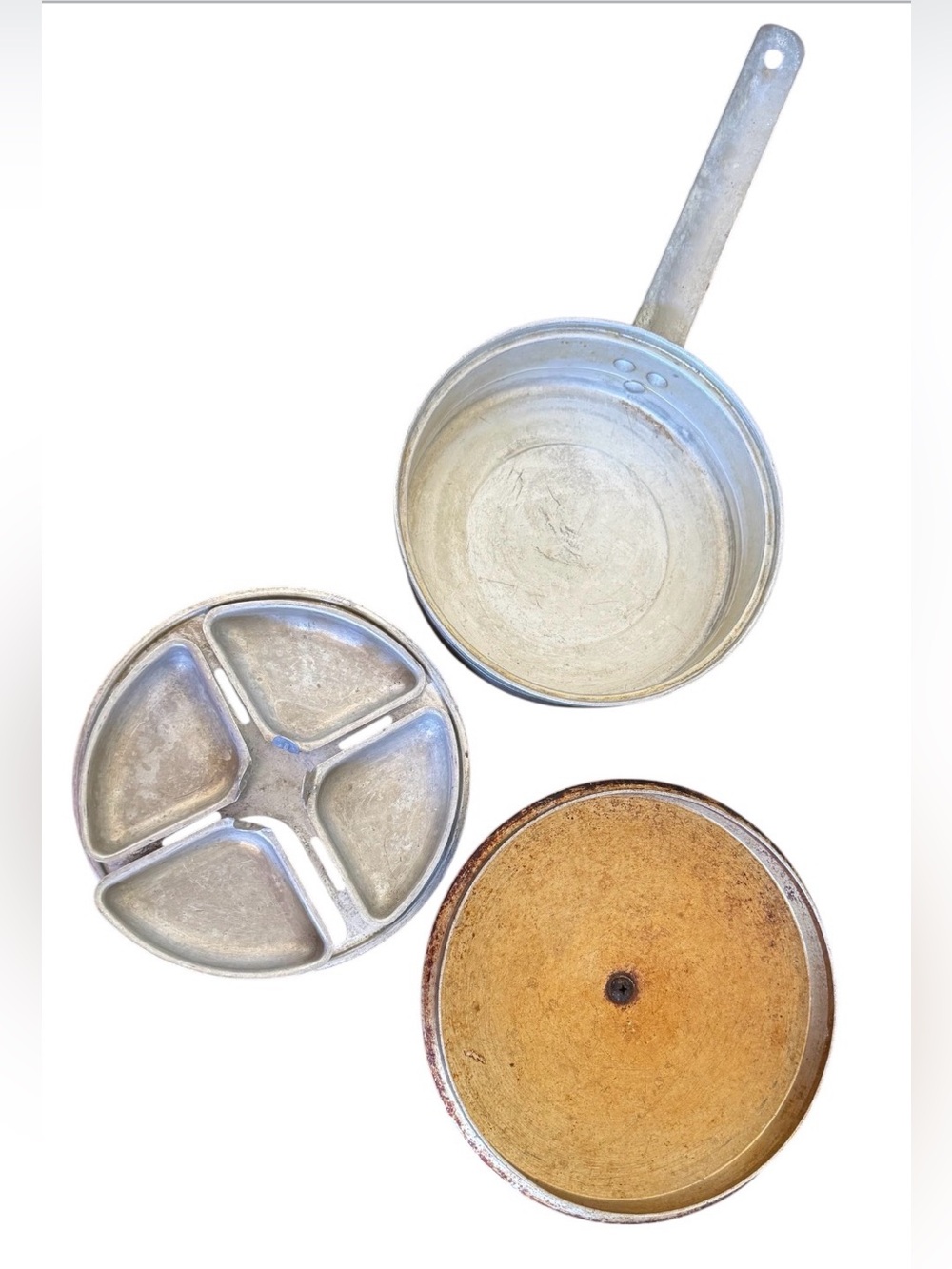 Vintage Egg Poacher Pan Comet Aluminum Camping Separate Cooker lightweight